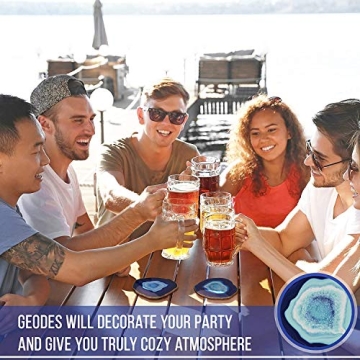 Elegant Blue Agate Coasters Set of 4 for Home Decor