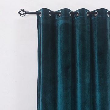 Elegant Dark Green Velvet Blackout Curtains Set