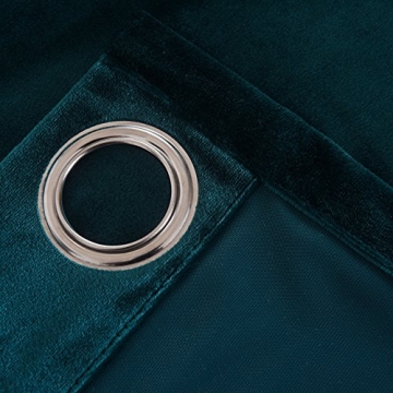 Elegant Dark Green Velvet Blackout Curtains Set