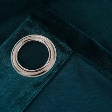 Elegant Dark Green Velvet Blackout Curtains Set