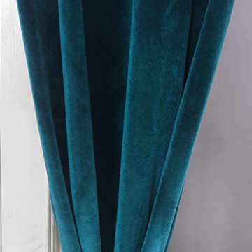 Elegant Dark Green Velvet Blackout Curtains Set