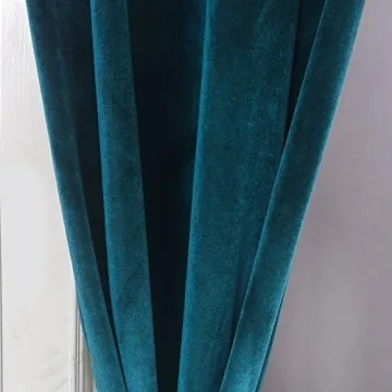 Elegant Dark Green Velvet Blackout Curtains Set