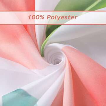 Bonhause Peach Shower Curtain, Allover Fruits Pink Peachy Bathroom Curtain 72x72 Inch Polyester Fabric Waterproof Bath Curtain with 12 Hooks