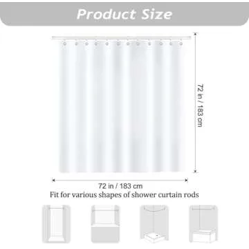 Bonhause Peach Shower Curtain, Allover Fruits Pink Peachy Bathroom Curtain 72x72 Inch Polyester Fabric Waterproof Bath Curtain with 12 Hooks