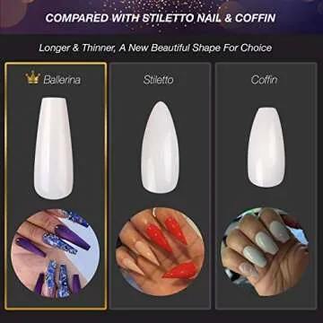 Vogcrest Coffin Nail Tips - Durable, Custom Fit False Nails