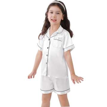 SWOMOG Satin Pajamas for Kids - Safe & Stylish Sleepwear