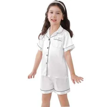 SWOMOG Satin Pajamas for Kids - Safe & Stylish Sleepwear
