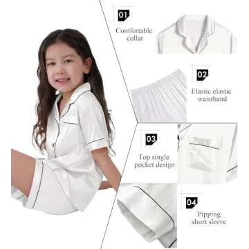 SWOMOG Satin Pajamas for Kids - Safe & Stylish Sleepwear