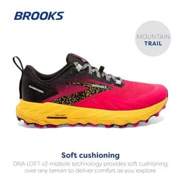 Brooks Women’s Cascadia 17 Trail Running Shoe - Diva Pink/Black/Lemon Chrome - 5 Medium