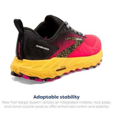 Brooks Women’s Cascadia 17 Trail Running Shoe - Diva Pink/Black/Lemon Chrome - 5 Medium