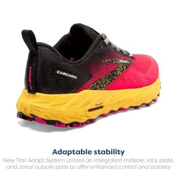 Brooks Women’s Cascadia 17 Trail Running Shoe - Diva Pink/Black/Lemon Chrome - 5 Medium