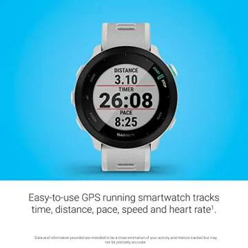 Garmin Forerunner 55, GPS Running Watch with Daily Suggested Workouts, Up to 2 weeks of Battery Life, White