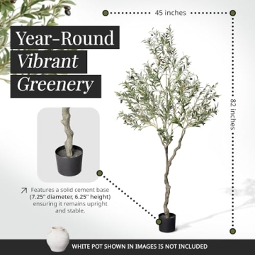 VYNT Olive Tree 7ft Tall Artificial Decorative Tree