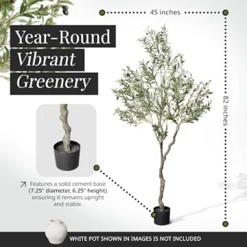 VYNT Olive Tree 7ft Tall Artificial Decorative Tree