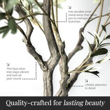 VYNT Olive Tree 7ft Tall Artificial Decorative Tree