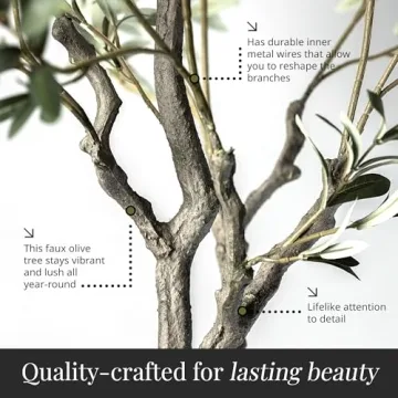 VYNT Olive Tree 7ft Tall Artificial Decorative Tree