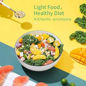 NJCHARMS Large Serving Bowls, 8'' Big Soup Bowl 60OZ Set of 3, White Ceramic Bowl for Kitchen, Pho Bowl for Pasta, Ramen, Soup, Fruit Vegetable, Microwave & Dishwasher Safe