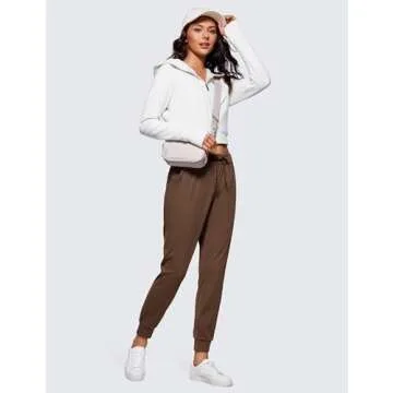 CRZ YOGA 4-Way Stretch Golf Joggers for Women - Coffee Brown