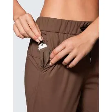 CRZ YOGA 4-Way Stretch Golf Joggers for Women - Coffee Brown