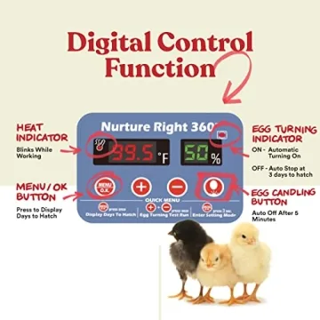 Nurture Right Egg Incubator - Automatic Turner & 360 View