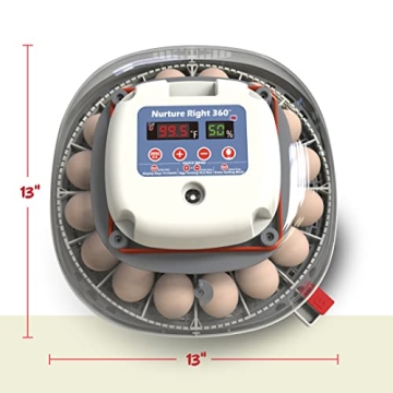 Nurture Right Egg Incubator - Automatic Turner & 360 View