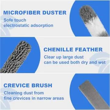 Dusters for Cleaning,Microfiber Duster Feather Duster with Extension Pole,4PCS Ceiling Fan Cleaner Duster,Long Duster Extended Handle,Blind Cleaner Dusting