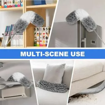 Dusters for Cleaning,Microfiber Duster Feather Duster with Extension Pole,4PCS Ceiling Fan Cleaner Duster,Long Duster Extended Handle,Blind Cleaner Dusting