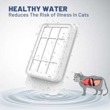 6 Packs Pet Fountain Filters Replacement for Wireless Pumps 74oz/2.2L Cat Water Fountain TF002 Battery Operated