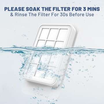 6 Packs Pet Fountain Filters Replacement for Wireless Pumps 74oz/2.2L Cat Water Fountain TF002 Battery Operated