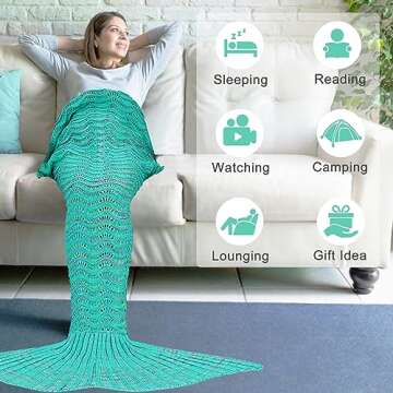 Mermaid Tail Blanket - Soft Crochet Wearable Comfort
