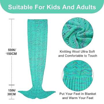Mermaid Tail Blanket - Soft Crochet Wearable Comfort