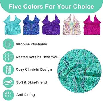 Mermaid Tail Blanket - Soft Crochet Wearable Comfort