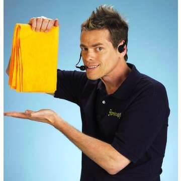 ShamWow Original Super Absorbent Multi-Purpose Cleaning Shammy Chamois Towel Cloth - Holds 10X its Weight in Liquid - Machine Washable - Will Not Scratch (8 Pack: 4 Large Orange & 4 Small Blue).