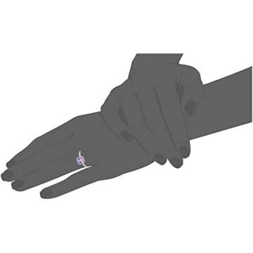 10k White Gold African Amethyst and Diamond Cushion Halo Engagement Ring (1/4cttw, H-I Color, I1-I2 Clarity), Size 7