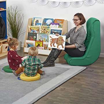 Ergonomic Soft Tufted Floor Rocker - Comfortable Seating for All Ages - Green