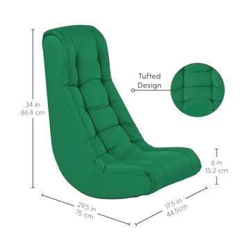 Soft Tufted Floor Rocker for Kids Teens Adults - Green