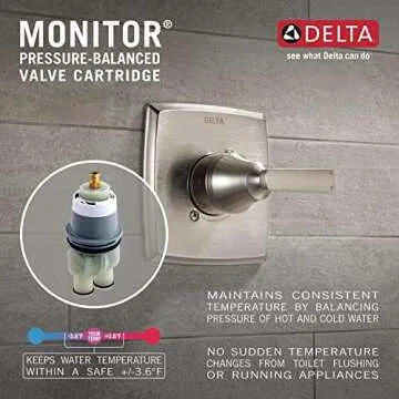 DELTA T14253-SS Vero 14 Series Function Trim Kit with Single-Spray Touch-Clean Rain Head, Stainless Shower Only, Without Rough