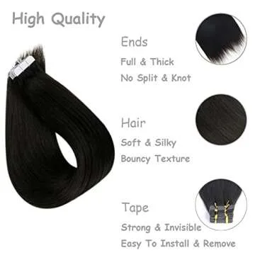Y WIGS 40 Pieces Yaki Straight Tape In Hair Extensions Real Human Hair Remy Tape In Extensions 100g 16" NC(Natural Brown)