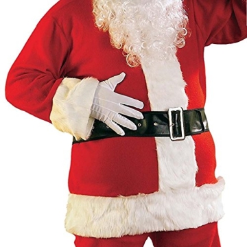Rubies Red Flannel Santa Suit with Gloves for Adults