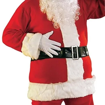 Rubies Red Flannel Santa Suit with Gloves for Adults
