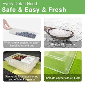 SILIVO Fridge Produce Saver Containers (3 Pack) - 2.5L Drain Tray Keeps Veggies, Fruits, Lettuce Fresh