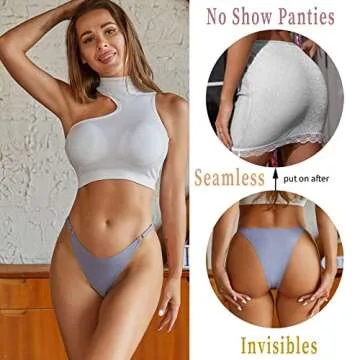 Which is Adjustable Seamless Underwear for Women String Bikini No Show Cheeky Panties Underwear Women Pack 6 XS-L