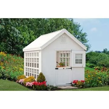 Little Cottage Co. 8x12 Colonial Gable Greenhouse - Wood DIY Kit for Garden, Backyard, Lawn