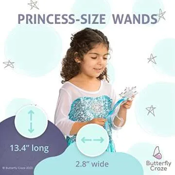 Butterfly Craze Sparkling Snowflake Fairy Wands - Set of 8, Perfect Party Favors for Frozen, Princess, or Fairy-Inspired Birthday Parties & Dress-Up Play, Shine Like a Star with these Magical Scepters