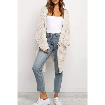 Stylish YIBOCK Women's Loose Knit Kimono Sweater