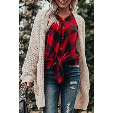 Stylish YIBOCK Women's Loose Knit Kimono Sweater