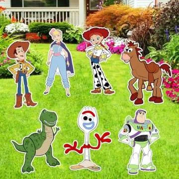 Toy Inspired Story Birthday Party Supplies, 7PCS Yard Signs with Stakes, Outdoor Lawn Party Decor, Toy Inspired Story Party Decorations, Yard Signs for Toy Inspired Story Theme Birthday Party