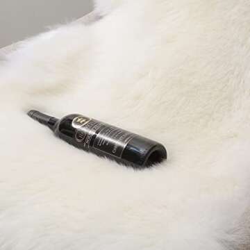 IRIWOOL Premium Genuine Fur Sheepskin Rug Real Australia Sheepskin Natural Luxury Fluffy Lambskin Fur Area Rug Seat Covers for Kids Bedroom Sofa Chair Cover (Creamy White, Double Pelt/2ft x 6ft)