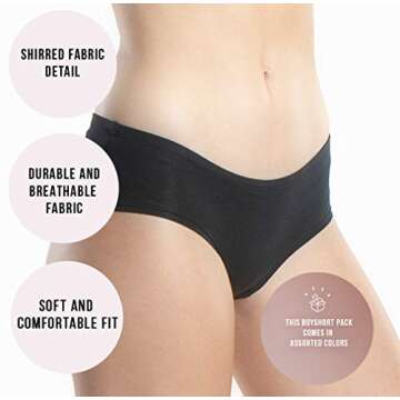 Emprella Boy Shorts Underwear for Women - 8-Pack Comfort