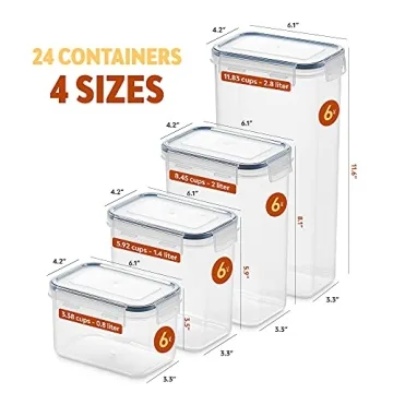Seseno 24 Pack Airtight Food Storage Containers